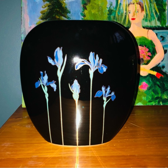 80's Blue Iris Vase - Otagiri Japan - Purple Iris Vase - 80's Floral Vase - Picture 8 of 16